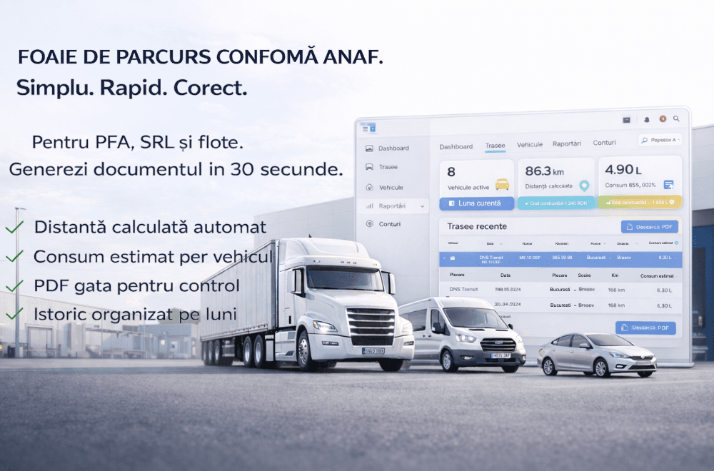 FoiAuto — Foaie de parcurs conformă ANAF